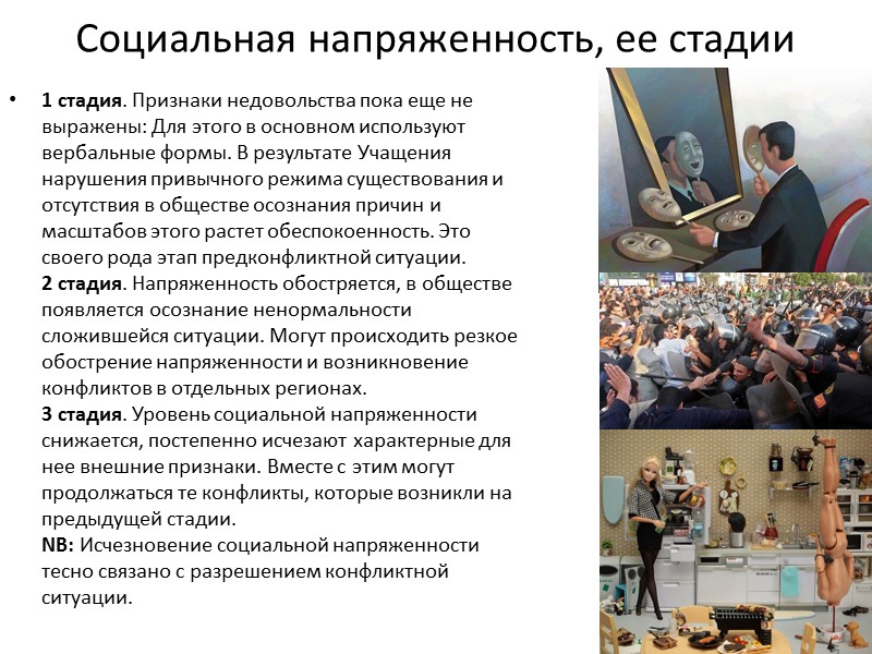 Социальная напряженность, ее стадии 1 стадия. Признаки недовольства пока еще не выражены: Для этого